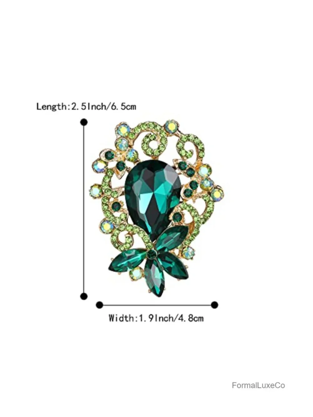 Crystal Teardrop Marquise Bouquet Brooch Pin for Women